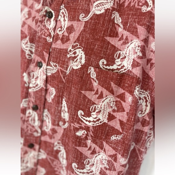 pendleton REYN SPOONER coastal cowboy seahorse button-down shirt men M surf Red - Picture 4 of 16